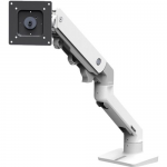 HX Desk Monitor Arm - Mounting kit (articulating arm desk clamp mount grommet mount pivot mounting hardware extension part) for monitor - white - screen size: up to 42 inch - desktop