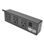 Protect It! 3-Outlet Surge Protector with Mounting Brackets 10 ft. Cord 510 Joules 2 USB Charging Ports Black Housing - Surge protector - 15 A - AC 120 V - output connectors: 3 - 10 ft - black