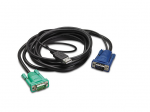 KVM Cable Adapter - 6 ft - Type A Male USB HD-15 Male VGA - HD-15 Male VGA