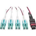 MTP/MPO TO 8XLC FAN-OUT PATCH CABLE 40 GBE 40GBASE-SR4 OM4 PLENUM-RATED PUSH