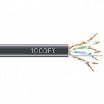 1000-FT BLACK CAT5E SOLID CABLE 350MHZ UTP CMP