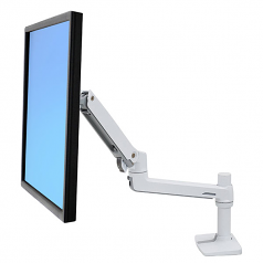 LX Desk Monitor Arm - Mounting kit (articulating arm desk clamp mount pole extension bracket) for LCD display - aluminum durable steel - white - screen size: up to 34 inch - desktop