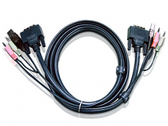 KVM Cable - for KVM Switch - 6 ft - 1 x DVI-I (Single-Link) Video 1 x USB 1 x Microphone 1 x Audio