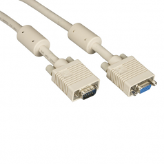 VGA VIDEO CABLE WITH FERRITE CORE - MALE/FEMALE BEIGE 100-FT. (30.4-M)