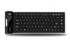 Antimicrobial Waterproof Flex Keyboard - Cable - Black - USB - 87 Key - English (US) - Computer - QWERTY - Industrial Silicon Rubber