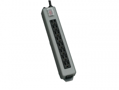 Waber Power Strip 120V 5-15R 9 Outlet Metal 15 feet Cord 5-15P - Power distribution strip - 15 A - AC 120 V - input: NEMA 5-15 - output connectors: 9 ( NEMA 5-15 ) - black blue gray