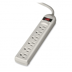 ECONOMICAL FELLOWES POWER STRIP WITH 6 OUTLETS. OFFICE GRADE POWER STRIP HAS 3-P