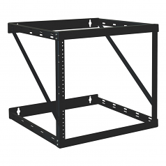 Lite 12U Wall Mount Open Frame Rack Cabinet - Wallmount Heavy Duty - Black