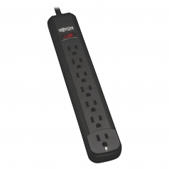 Power Strip 7 Outlet NEMA 5-15R AC 25 Cord 5-15P Black Housing - Power strip - 15 A - AC 120 V - 1800 Watt - input: NEMA 5-15P - output connectors: 7 (NEMA 5-15) - 25 ft - black