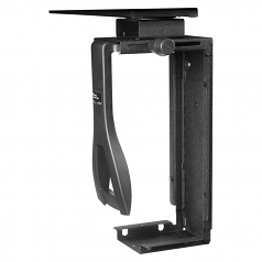 UNDER DESK CPU HOLDER BLACK STEEL 360 SWIVEL