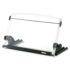 In-Line Adjustable Desktop Copyholder Plastic 150 Sheet Capacity Black/clear