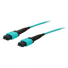 Fiber Optic Duplex Patch Network Cable - Fiber Optic for Network Device Patch Panel Media Converter Router Hub Switch - 49.21 ft - 1 x MPO - 1 x MPO - Aqua