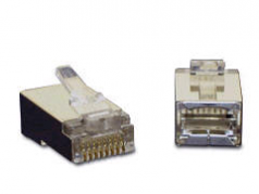 RJ45 SHIELDED CAT5 MODULAR PLUG FOR ROUND SOLID CABLE - 50PK