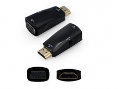 5 PACK OF HDMI MALE TO VGA FEMALE BLACK ACTIVE ADAPTER