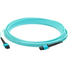 Fiber Optic Duplex Patch Network Cable - Fiber Optic for Network Device Patch Panel Router Media Converter Switch - 9.84 ft - 1 x MPO Male Network - 1 x MPO Male Network - Aqua