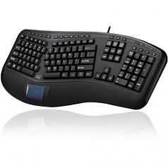 TRU-FORM ERGONOMIC USB TOUCHPAD KEYBOARD WITH SPLIT KEY ZONES AND GENTL