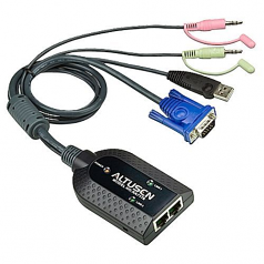 USB Virtual Media KVM Adapter Cable with Audio (CPU Module) - 1280 x 1024 - 2 x Network (RJ-45) - 1 x USB1 x VGA