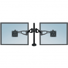 PROFESSIONAL SERIES DEPTH ADJUSTABLE DUAL MONITOR ARM FEATURES TWO MONITOR ARMS