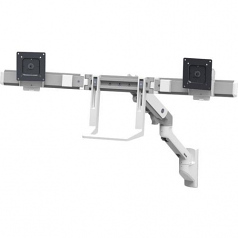 HX Dual Monitor Wall Mount Arm - Mounting kit (handle articulating arm wall mount 2 pivots mounting hardware hinge extension part) for 2 monitors - white - screen size: up to 32 inch - wall-mountable