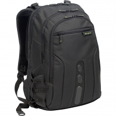 EcoSmart Carrying Case (Backpack) for 17 inch Notebook - Black Green - Polyester