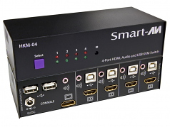 4-PORT HDMI/USB2.0/AUDIO KVM SWITCH. INCLUDES: HKM-04 AND PS5VD4A