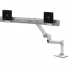 LX Desk Dual Direct Arm - Mounting kit (articulating arm desk clamp mount 2 pivots mounting hardware hinge extension part) for 2 LCD displays - white - screen size: up to 32 inch - desktop