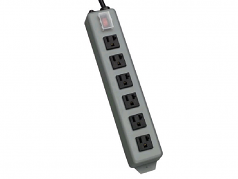 Waber Industrial Power Strip 6 outlet 15 feet Cord 5-20P - Power distribution strip - 20 A - AC 120 V - input: NEMA 5-20 - output connectors: 6 ( NEMA 5-20 ) - black blue gray