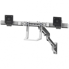 HX Wall Dual Monitor Arm - Mounting kit (handle articulating arm wall mount 2 pivots mounting hardware hinge extension part) for 2 monitors - aluminum - polished aluminum - screen size: up to 32 inch - wall-mountable