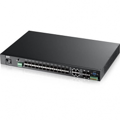 24-PORT FIBER LAYER 2 MANAGED GIGABIT SWITCH with 4 COMBO GBE/FE (D