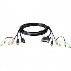 6 USB-A HDMI TO DVI-D USB-B KVM CABLE WITH AUDIO