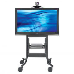 Display Stand - 37 inch to 65 inch Screen Support - 300 lb Load Capacity - 1 x Shelf(ves) - 60.5 inch Height x 36 inch Width x 26.5 inch Depth - Powder Coated - Steel