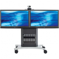 RPS-1000LE Display Stand - Up to 65 inch Screen Support - 350 lb Load Capacity - 1 x Shelf(ves) - 62 inch Height x 45 inch Width x 24 inch Depth - Powder Coated - Glass Steel - Two-tone