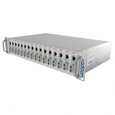 19 INCH UNMANAGED MEDIA CONVERTER CHASSIS WITH 16-SLOT RACK MOUNT