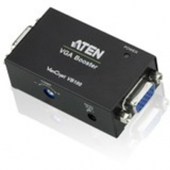 THE VGA BOOSTER AMPLIFIES THE VGA SIGNAL FROM A SOURCE DEVICE