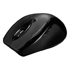 Ergonomic Wireless Mouse - Laser - Wireless - Radio Frequency - Black - USB - 1600 dpi - Scroll Wheel - Right-handed Only