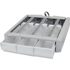 SV43/44 Supplemental Triple Drawer - 2.5 inch Height x 3.8 inch Width x 10.5 inch Depth - 4 Compartment(s) - 3 Drawer(s) - Gray White