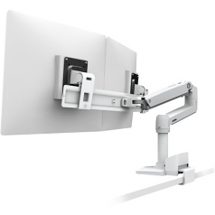 LX Desk Dual Direct Arm - Mounting kit (articulating arm desk clamp mount C-clamp) for 2 LCD displays - white - screen size: up to 25 inch