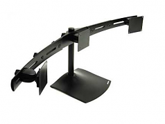 DS100 Triple-Monitor Desk Stand - Stand for 3 LCD displays - aluminum steel - black - screen size: up to 21 inch - desk-mountable