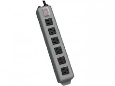 Waber Power Strip 120V Right Angle 5-15R 6 Outlet Metal 15 Crd - Power distribution strip - 15 A - AC 120 V - input: NEMA 5-15 - output connectors: 6 (NEMA 5-15) - 15 ft - blue gray