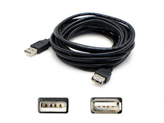 5 pack of 15.24cm (6.00in) USB 2.0 (A) Male to Female Black Extension Cable - 100% compatible with select devices.