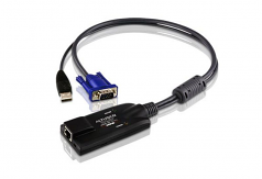 KVM Cable - for KVM Switch Keyboard/Mouse Network Device - 1 Pack - 1 x RJ-45 Female Network - 1 x Male USB 1 x HD-15 Male VGA - Black