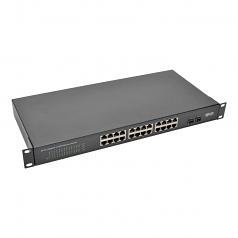 24-PORT 10/100/1000 MBPS 1U RACK-MOUNT/DESKTOP GIGABIT ETHERNET UNMANAGED SWITCH 2 GIGABIT SFP PORTS METAL HOUSING