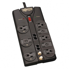 Lite Protect It! 8-Outlets Surge Suppressor - 8 x NEMA 5-15R - 1.80 kVA - 3240 J - 120 V AC Input - 120 V AC Output - Network Cable TV/Satellite