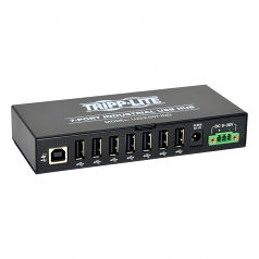 7-Port Rugged Industrial USB 2.0 Hi-Speed Hub w 15KV ESD Immunity Metal Mountable - Hub - 7 x USB 2.0 - DIN rail mountable wall-mountable