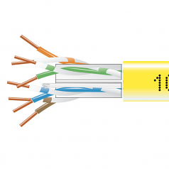 1000-FT YELLOW CAT6 SOLID CABLE 550MHZ UTP CMP