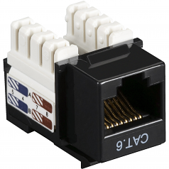 CAT6 KEYSTONE JACK - UNSHIELDED RJ45 BLACK 25-PACK