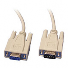 SERIAL CABLE - 9 PIN D-SUB (DB-9) - MALE - 9 PIN D-SUB (DB-9) - FEMALE - 15 FEET