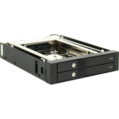 RJ21S; FITS IN A 3.5IN PC BAY; ACCEPTS TWO 2.5IN SATA OR SAS HDD OR SSD; TRAYFRE