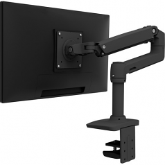 LX Desk Monitor Arm - Mounting kit (articulating arm desk clamp mount grommet-mount base 7 inch post extension part) for LCD display - aluminum - matte black - screen size: up to 34 inch - desktop