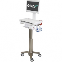 CareFit Slim - Cart for LCD display - medical - aluminum high-grade plastic zinc plated steel - white warm gray - screen size: up to 27 inch